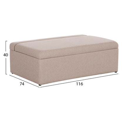 Stool With Folding Bunk Bed & Mattress Inge Hm3343.02 Beige Fabric 116x74x40hcm.