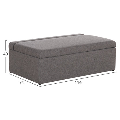 Stool With Folding Bunk Bed & Mattress Inge Hm3343.01 Grey Fabric 116x74x40hcm.