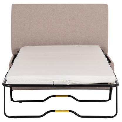 Stool With Folding Bunk Bed & Mattress Inge Hm3343.02 Beige Fabric 116x74x40hcm.