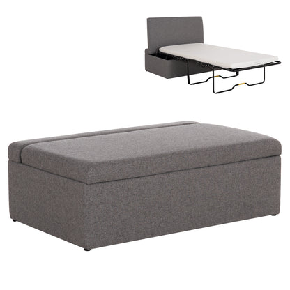 Stool With Folding Bunk Bed & Mattress Inge Hm3343.01 Grey Fabric 116x74x40hcm.
