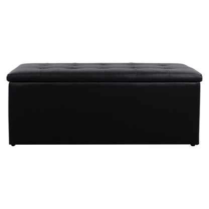 Stool Pu With Storage Space Triscube Black Hm223.01 121x51.5x50cm