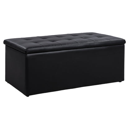 Stool Pu With Storage Space Triscube Black Hm223.01 121x51.5x50cm