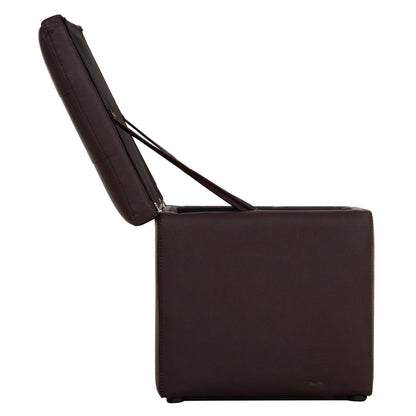 Stool Pu With Storage Space Brown Cube Hm224.03--38x38x36.5hcm