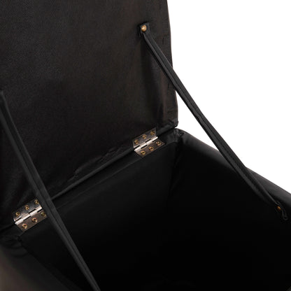 Stool Pu With Storage Space Black Cube Hm224.01 38x38x36.5hcm