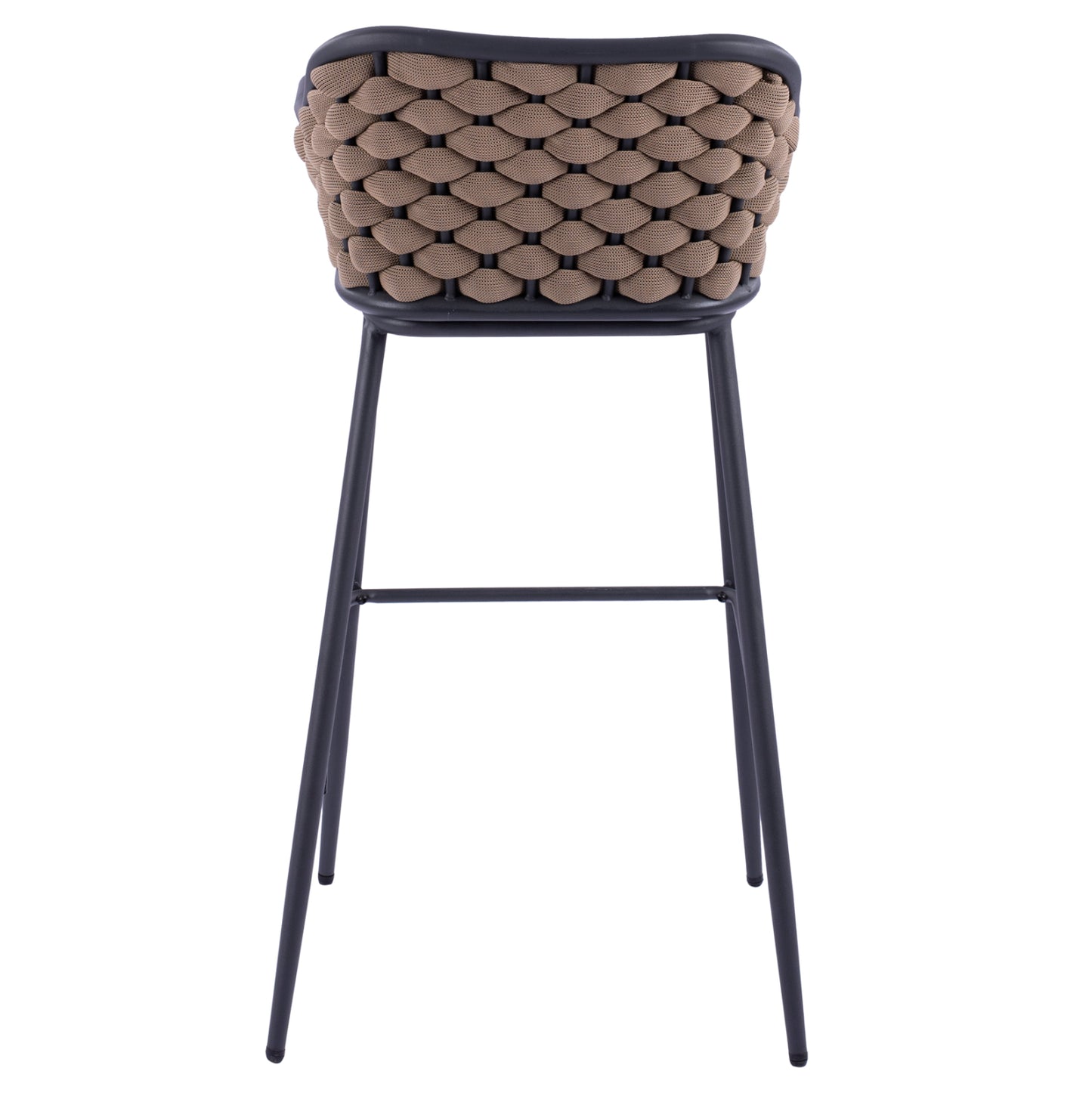 Stool With Metallic Frame And Beige Wicker Rope Hm5715 54x54x103cm