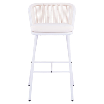 Stool With Metallic Frame And Rope White Hm5714.03 46x54x101 Cm