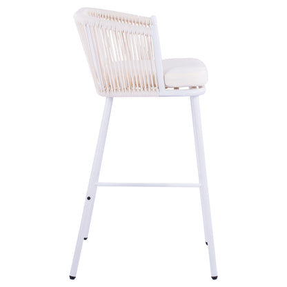Stool With Metallic Frame And Rope White Hm5714.03 46x54x101 Cm