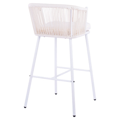 Stool With Metallic Frame And Rope White Hm5714.03 46x54x101 Cm