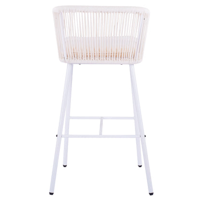 Stool With Metallic Frame And Rope White Hm5714.03 46x54x101 Cm