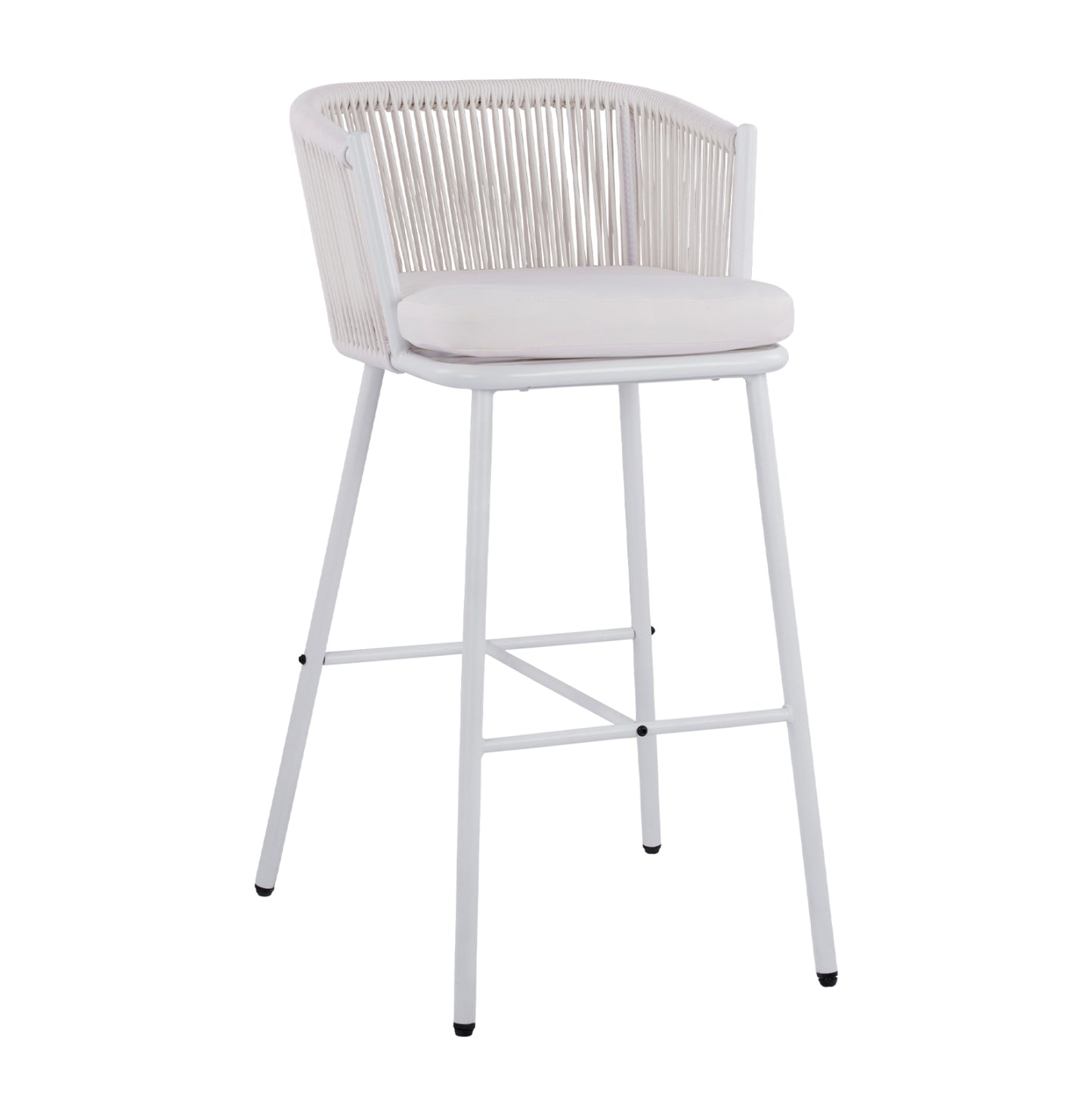 Stool With Metallic Frame And Rope White Hm5714.03 46x54x101 Cm