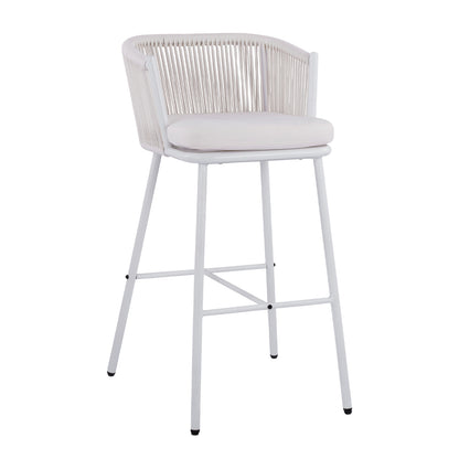 Stool With Metallic Frame And Rope White Hm5714.03 46x54x101 Cm