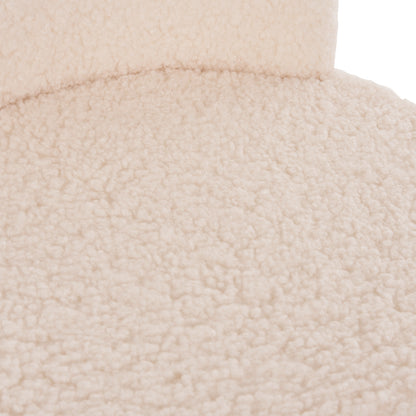 Stool Yasmine Hm8395.20 Low Backrest- Boucle Fabric In Ecru Color-wooden Legs 47x46x64,5hcm.