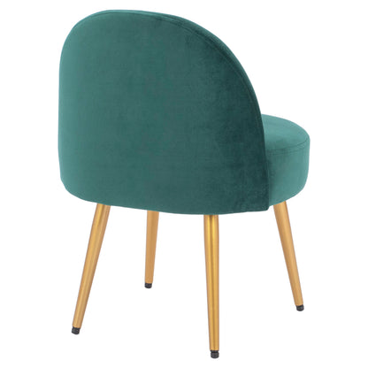 Stool With Back Yasmine From Cypress Green Velvet & Gold Legs Hm8395.13 47x43x65cm