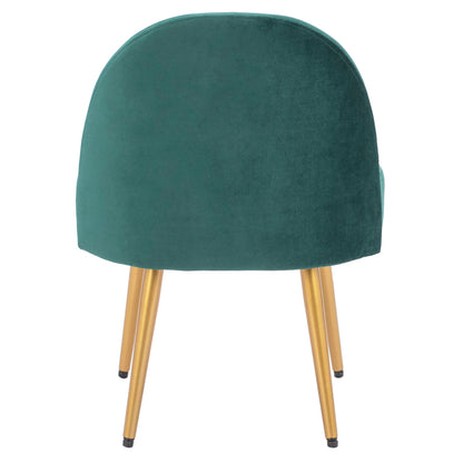 Stool With Back Yasmine From Cypress Green Velvet & Gold Legs Hm8395.13 47x43x65cm