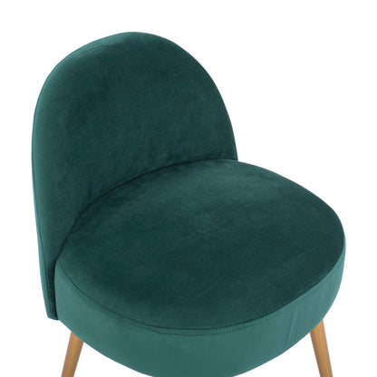 Stool With Back Yasmine From Cypress Green Velvet & Gold Legs Hm8395.13 47x43x65cm