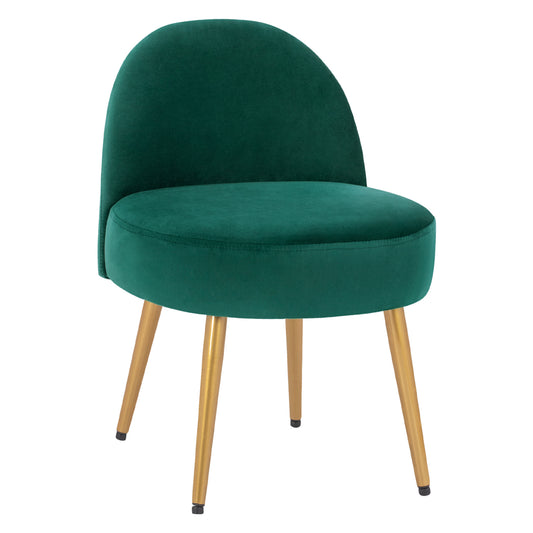 Stool With Back Yasmine From Cypress Green Velvet & Gold Legs Hm8395.13 47x43x65cm