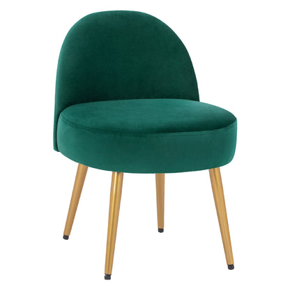 Stool With Back Yasmine From Cypress Green Velvet & Gold Legs Hm8395.13 47x43x65cm