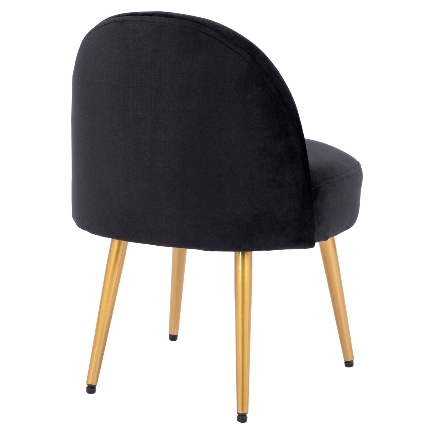 Stool With Back Yasmine From Black Velvet & Gold Legs Hm8395.14 47x43x65cm