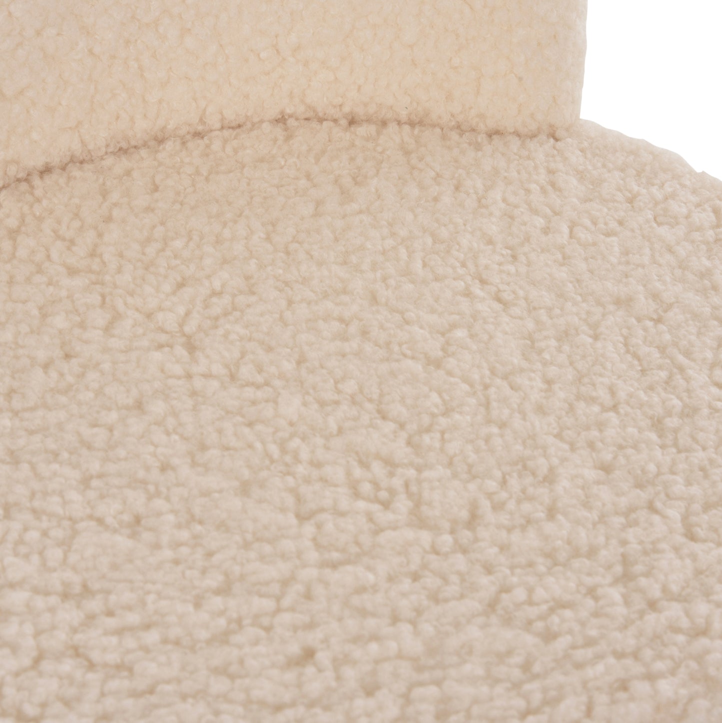 Stool Yasmine Hm8395.23 Low Backrest- Boucle Fabric In White Color-wooden Legs 47x46x64,5hcm.