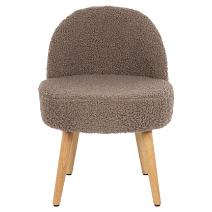 Stool Yasmine Hm8395.25 Low Backrest- Boucle Fabric In Light Brown Color 47x46x64,5hcm.