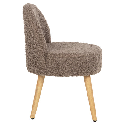 Stool Yasmine Hm8395.25 Low Backrest- Boucle Fabric In Light Brown Color 47x46x64,5hcm.