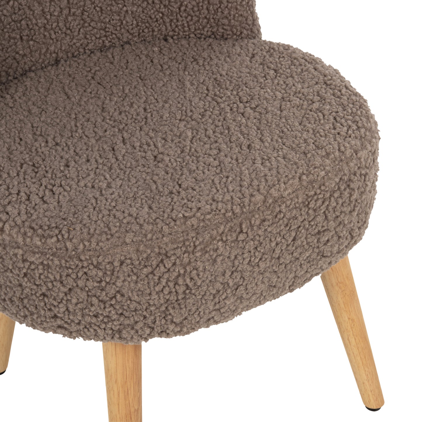 Stool Yasmine Hm8395.25 Low Backrest- Boucle Fabric In Light Brown Color 47x46x64,5hcm.