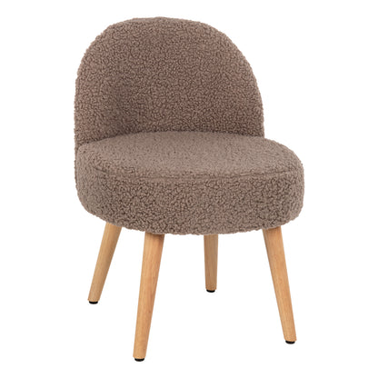 Stool Yasmine Hm8395.25 Low Backrest- Boucle Fabric In Light Brown Color 47x46x64,5hcm.