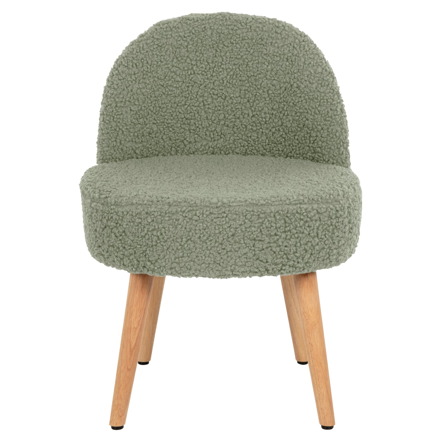 Stool Yasmine Hm8395.27 Low Backrest- Boucle Fabric In Pistachio Green Color-wooden Legs 47x46x64,5hcm.