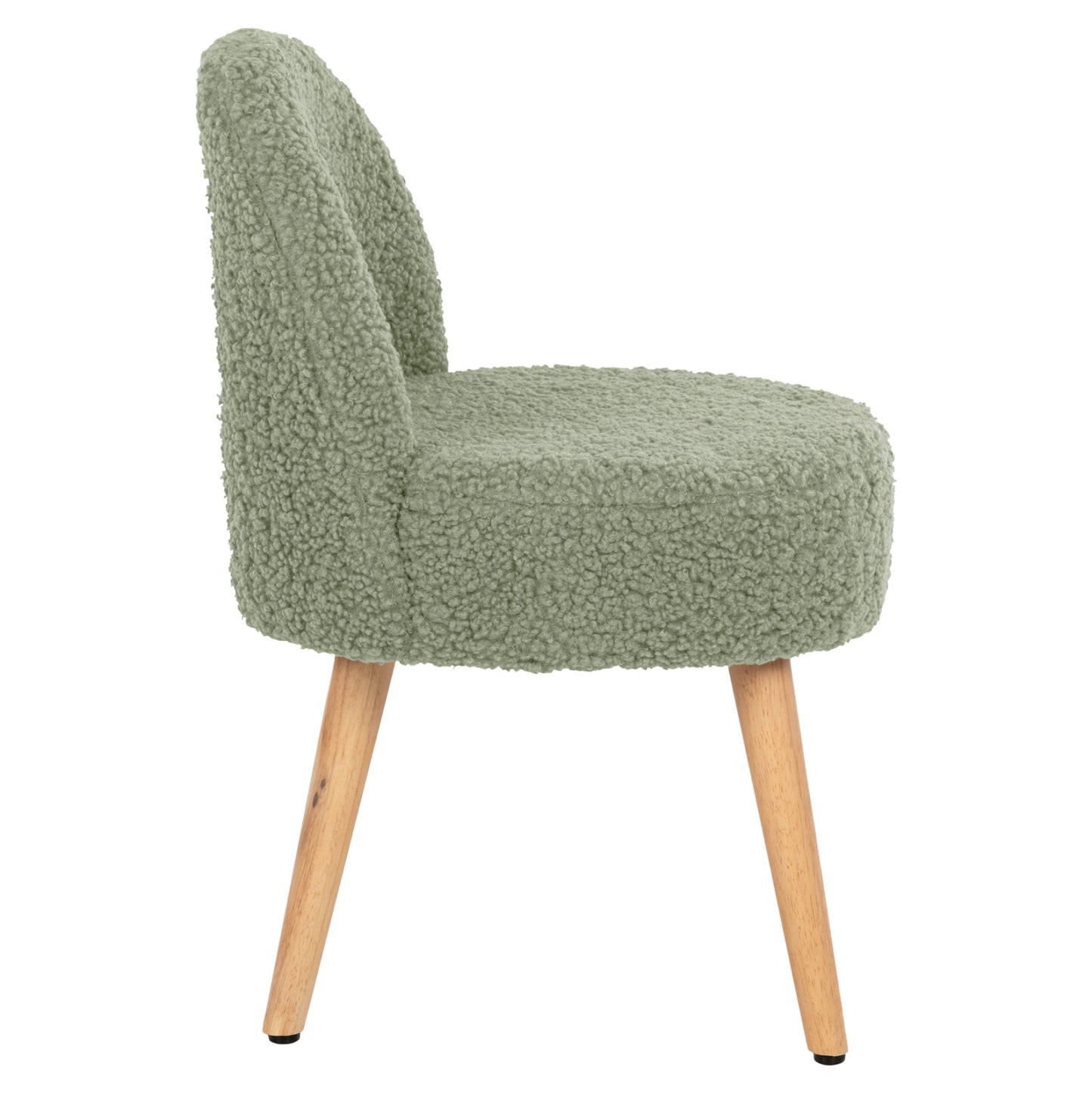 Stool Yasmine Hm8395.27 Low Backrest- Boucle Fabric In Pistachio Green Color-wooden Legs 47x46x64,5hcm.