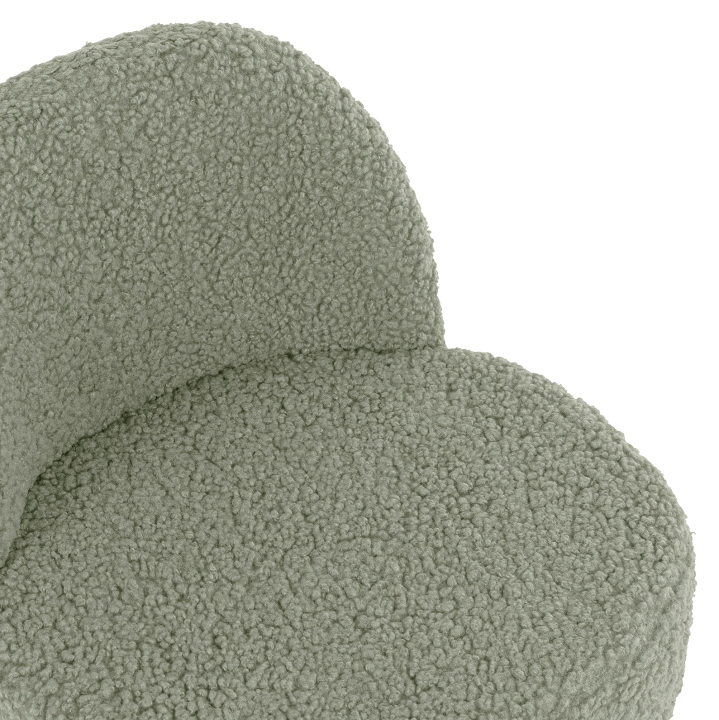 Stool Yasmine Hm8395.27 Low Backrest- Boucle Fabric In Pistachio Green Color-wooden Legs 47x46x64,5hcm.