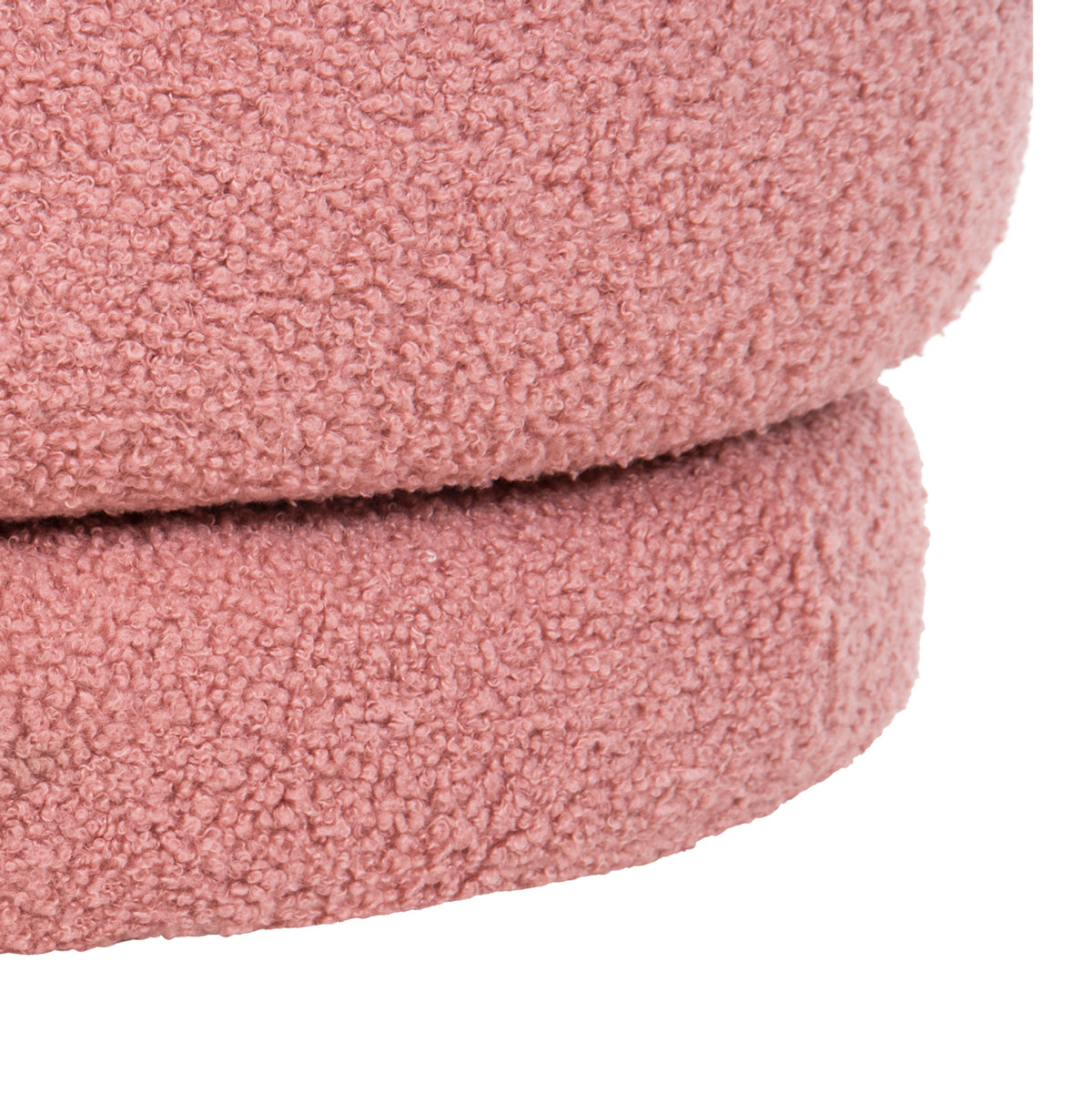Stool With Backrest Swivel Krivio Hm9775.02 Dusty Pink Boucle Fabric 52x53x60hcm.