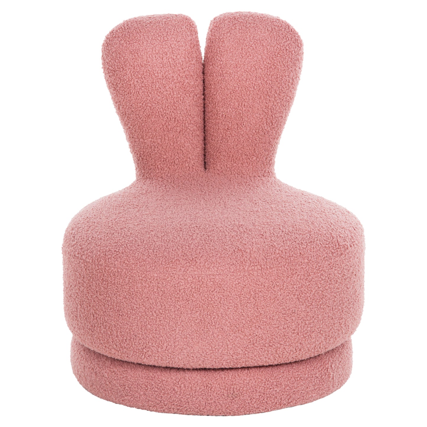 Stool With Backrest Swivel Frivo Hm9774.02 Dusty Pink Boucle Fabric 51x51x61hcm.