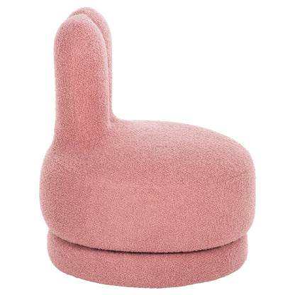 Stool With Backrest Swivel Frivo Hm9774.02 Dusty Pink Boucle Fabric 51x51x61hcm.
