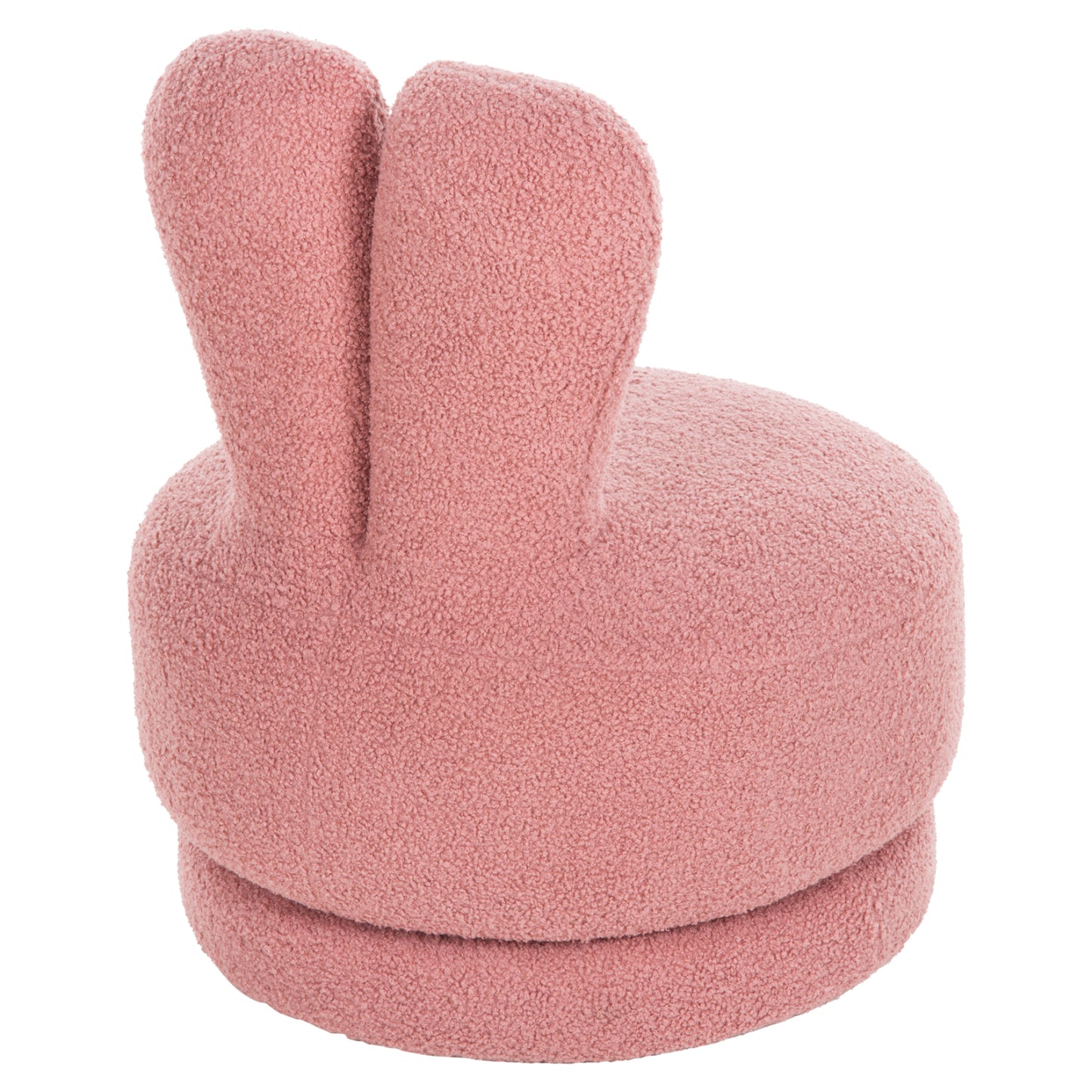 Stool With Backrest Swivel Frivo Hm9774.02 Dusty Pink Boucle Fabric 51x51x61hcm.