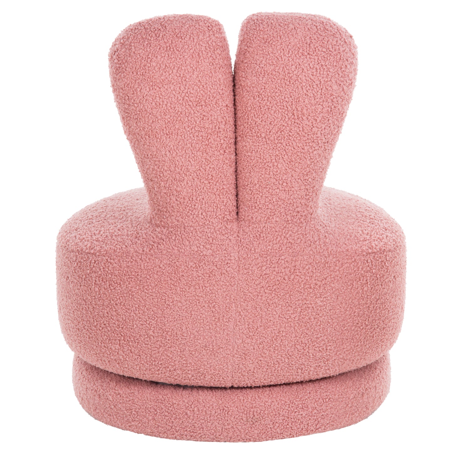 Stool With Backrest Swivel Frivo Hm9774.02 Dusty Pink Boucle Fabric 51x51x61hcm.