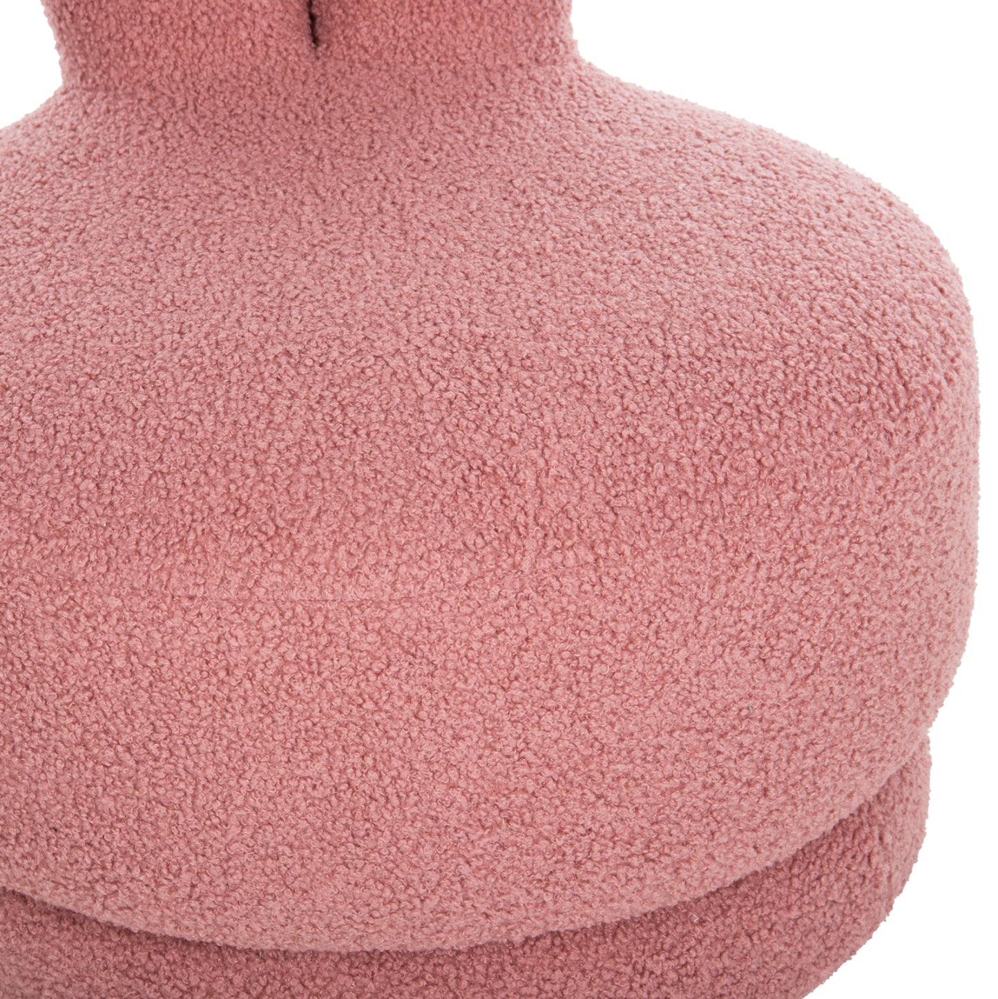 Stool With Backrest Swivel Frivo Hm9774.02 Dusty Pink Boucle Fabric 51x51x61hcm.