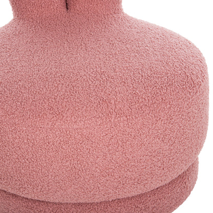Stool With Backrest Swivel Frivo Hm9774.02 Dusty Pink Boucle Fabric 51x51x61hcm.