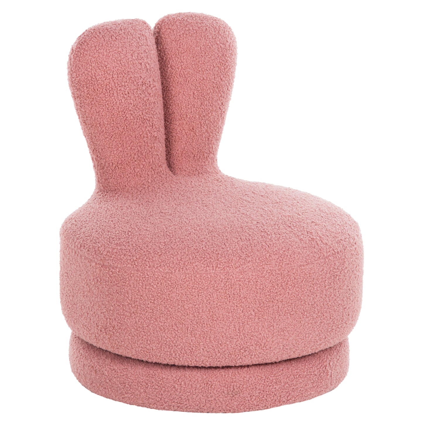 Stool With Backrest Swivel Frivo Hm9774.02 Dusty Pink Boucle Fabric 51x51x61hcm.
