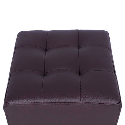 Stool With Pu Brown Punk Hm264.03 37x37x35cm