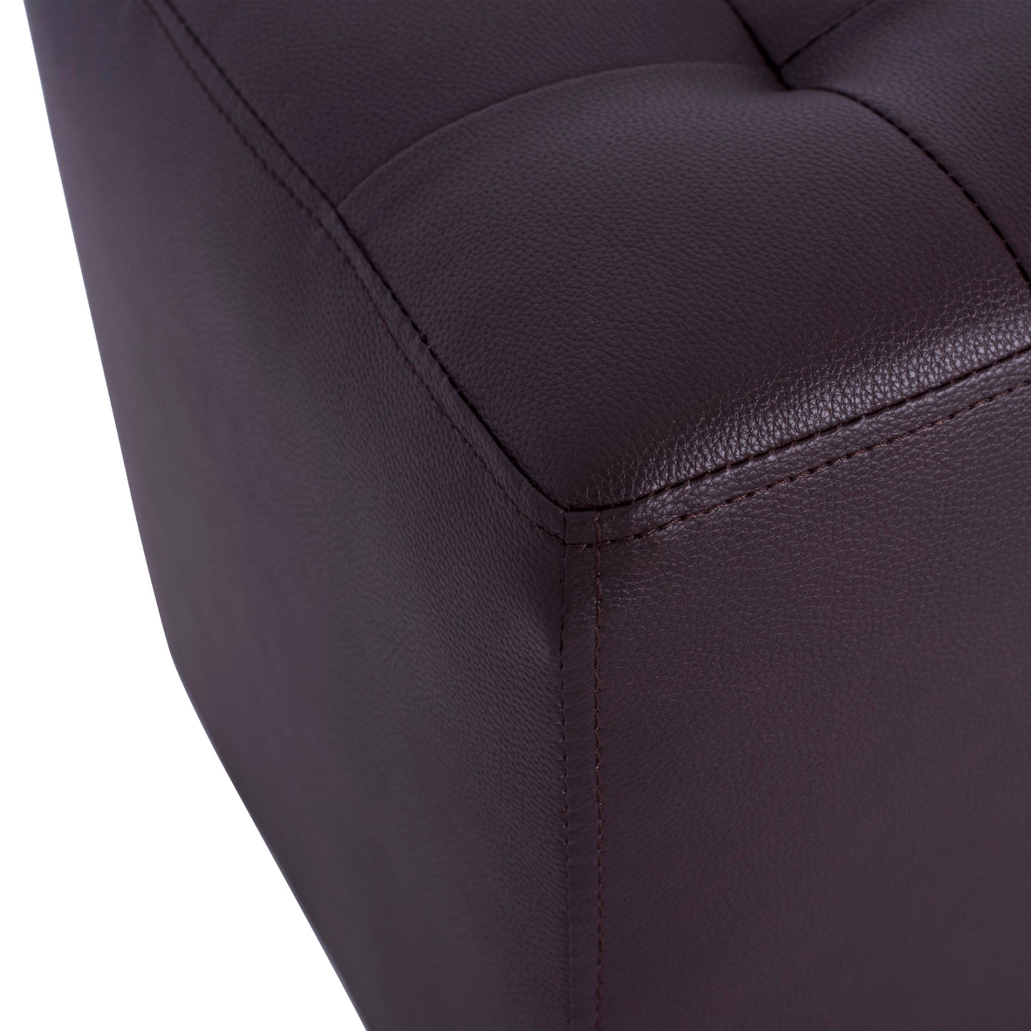 Stool With Pu Brown Punk Hm264.03 37x37x35cm