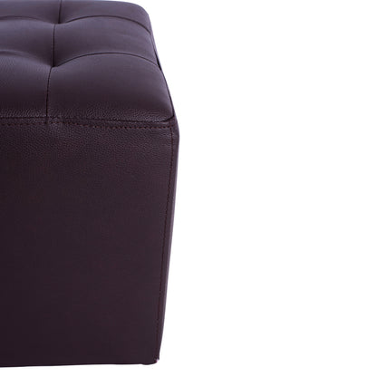 Stool With Pu Brown Punk Hm264.03 37x37x35cm