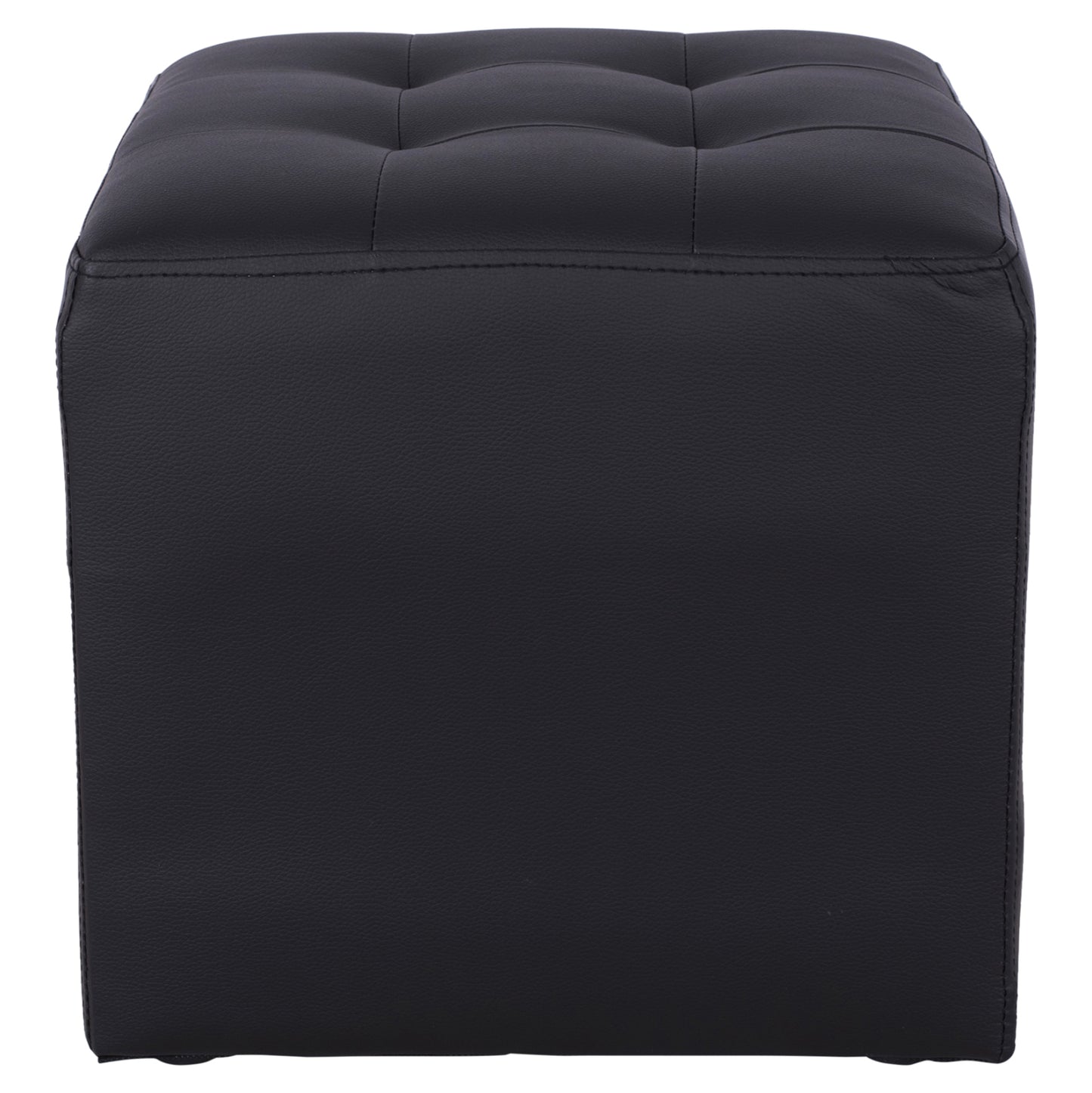 Stool 37x37x35cm With Pu Black Punk Hm264.01