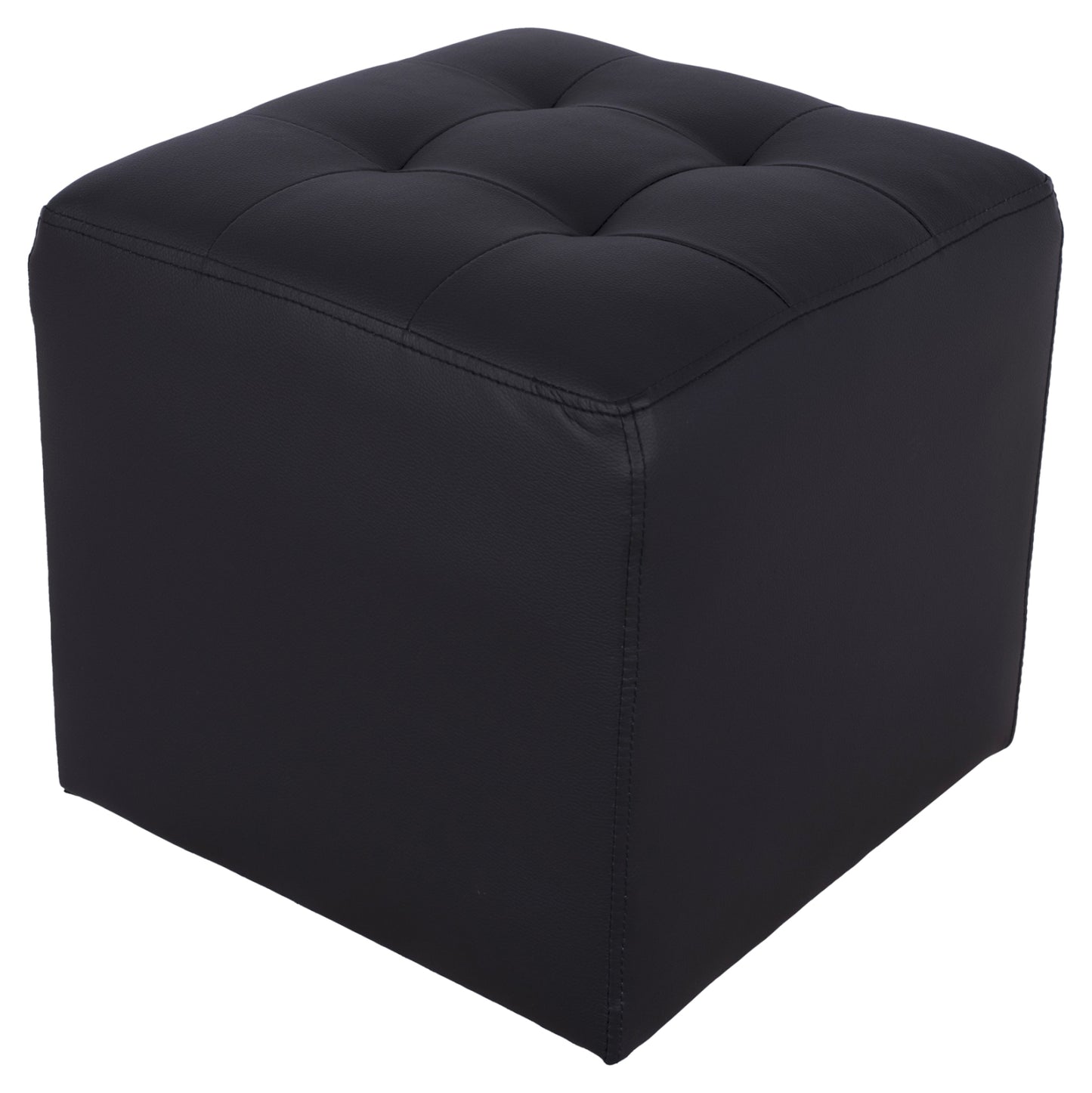 Stool 37x37x35cm With Pu Black Punk Hm264.01