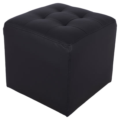 Stool 37x37x35cm With Pu Black Punk Hm264.01