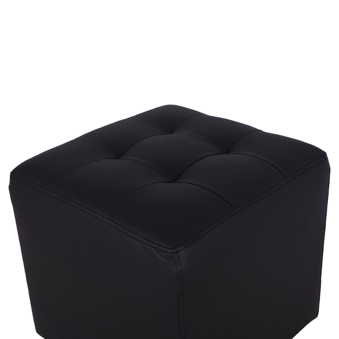 Stool 37x37x35cm With Pu Black Punk Hm264.01