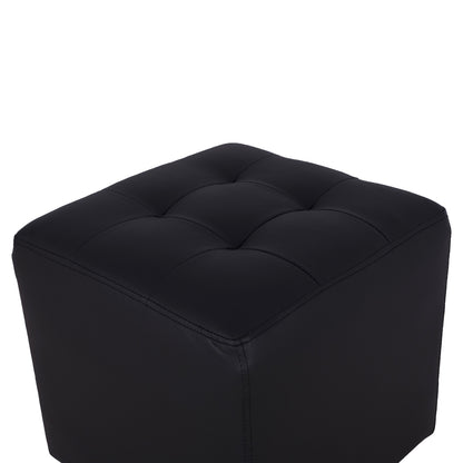 Stool 37x37x35cm With Pu Black Punk Hm264.01