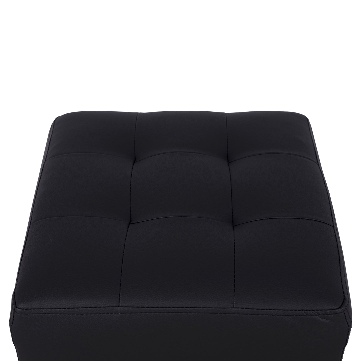 Stool 37x37x35cm With Pu Black Punk Hm264.01