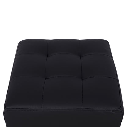 Stool 37x37x35cm With Pu Black Punk Hm264.01
