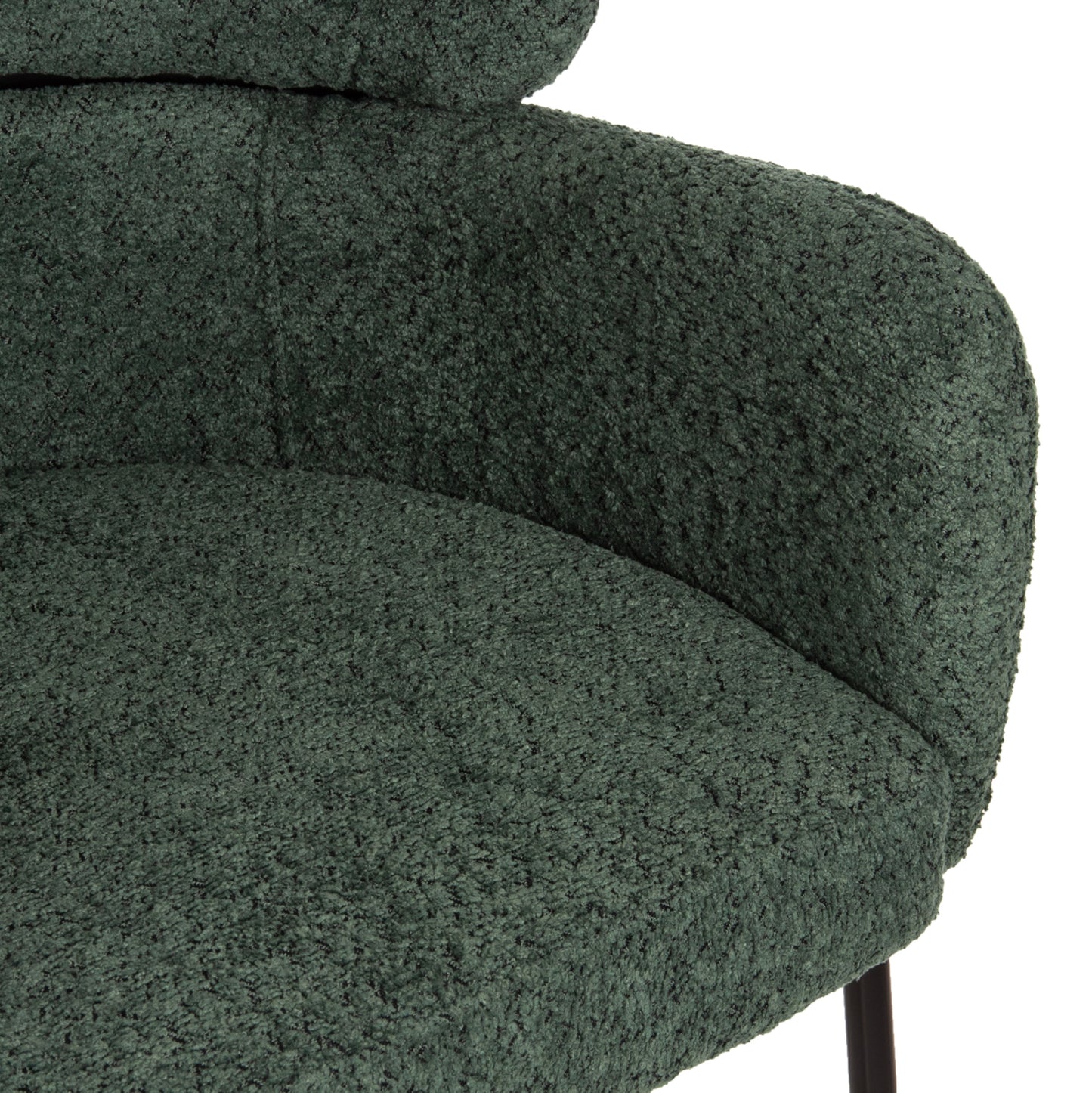 Bar Stool Medium Height Wolf Hm8584.03 Petrol Green Boucle Fabric-black Metal Legs 56x57x98hcm.
