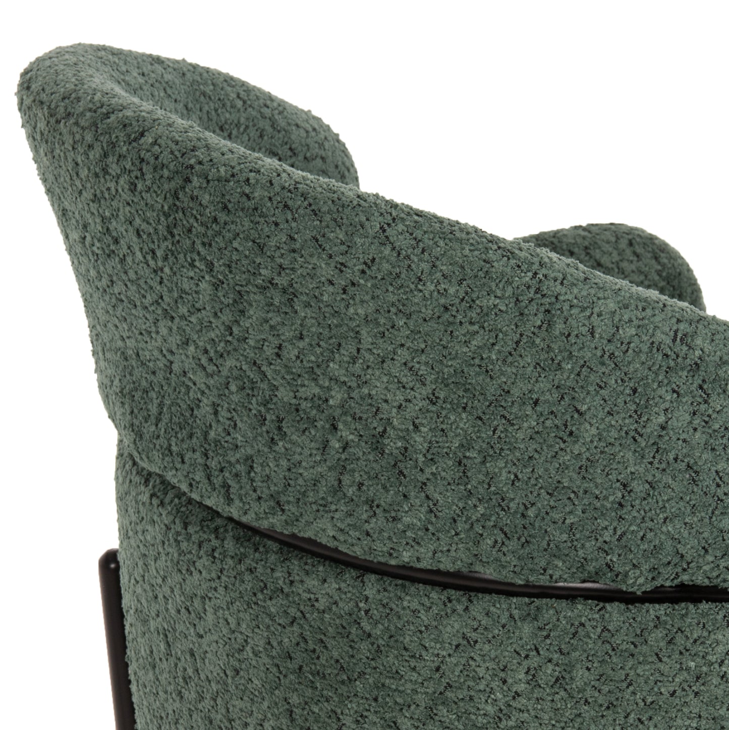 Bar Stool Medium Height Wolf Hm8584.03 Petrol Green Boucle Fabric-black Metal Legs 56x57x98hcm.